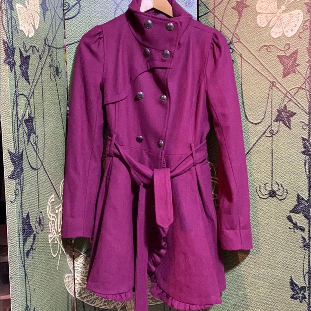 Wine Colored winter coat EUC - Picture 1 of 9